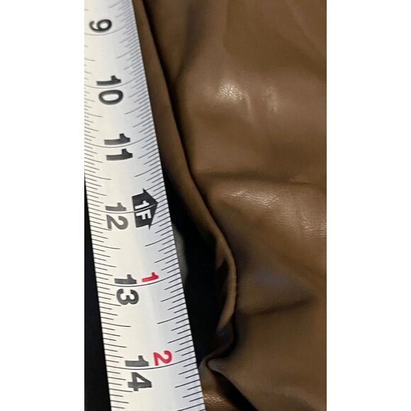 Faux Leather wide leg Pant size Medium Brown new - Picture 4 of 10